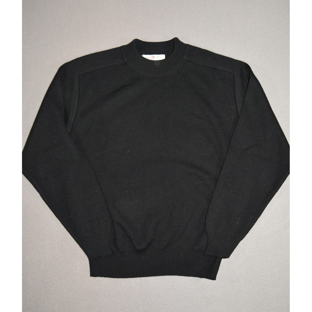 Obermeyer Sweater Mens Medium Black Wool Blend Crewneck Ski Snow Jumper